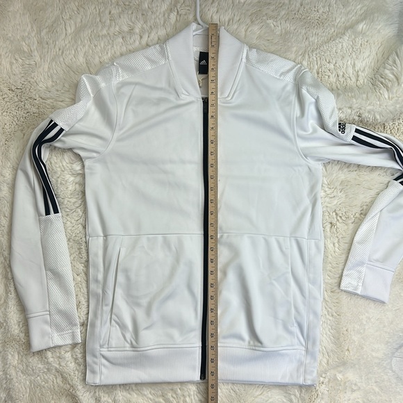 Adidas Men’s Snap Jacket White Full Zip Size M - Picture 9 of 9